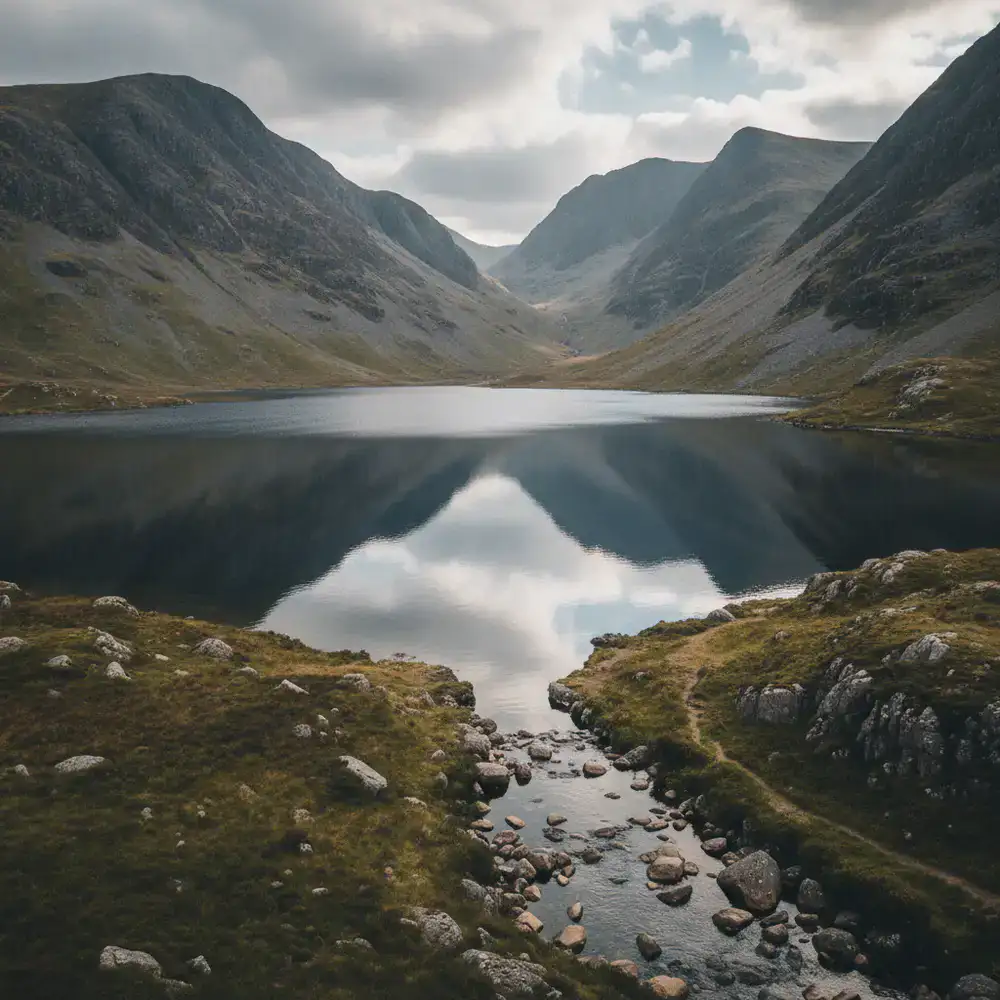 Scenic mountains and waters of the Lake District